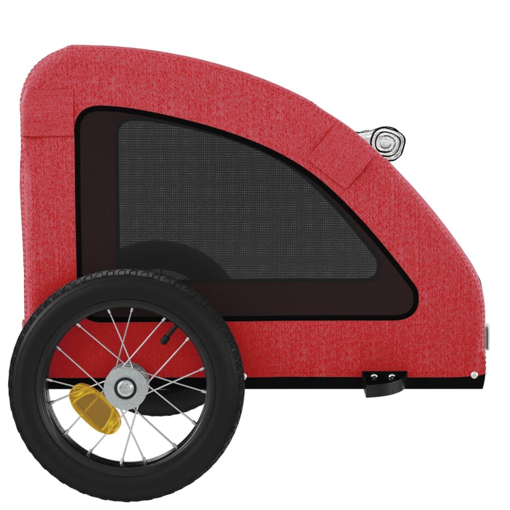 Rimorchio da Bici per Animali Rosso Oxford e Ferro — miniatura 6 di 12