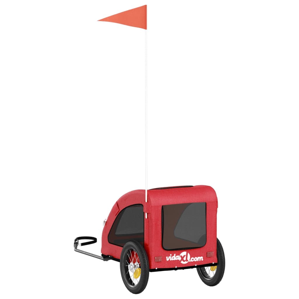 Rimorchio da Bici per Animali Rosso Oxford e Ferro — miniatura 7 di 12