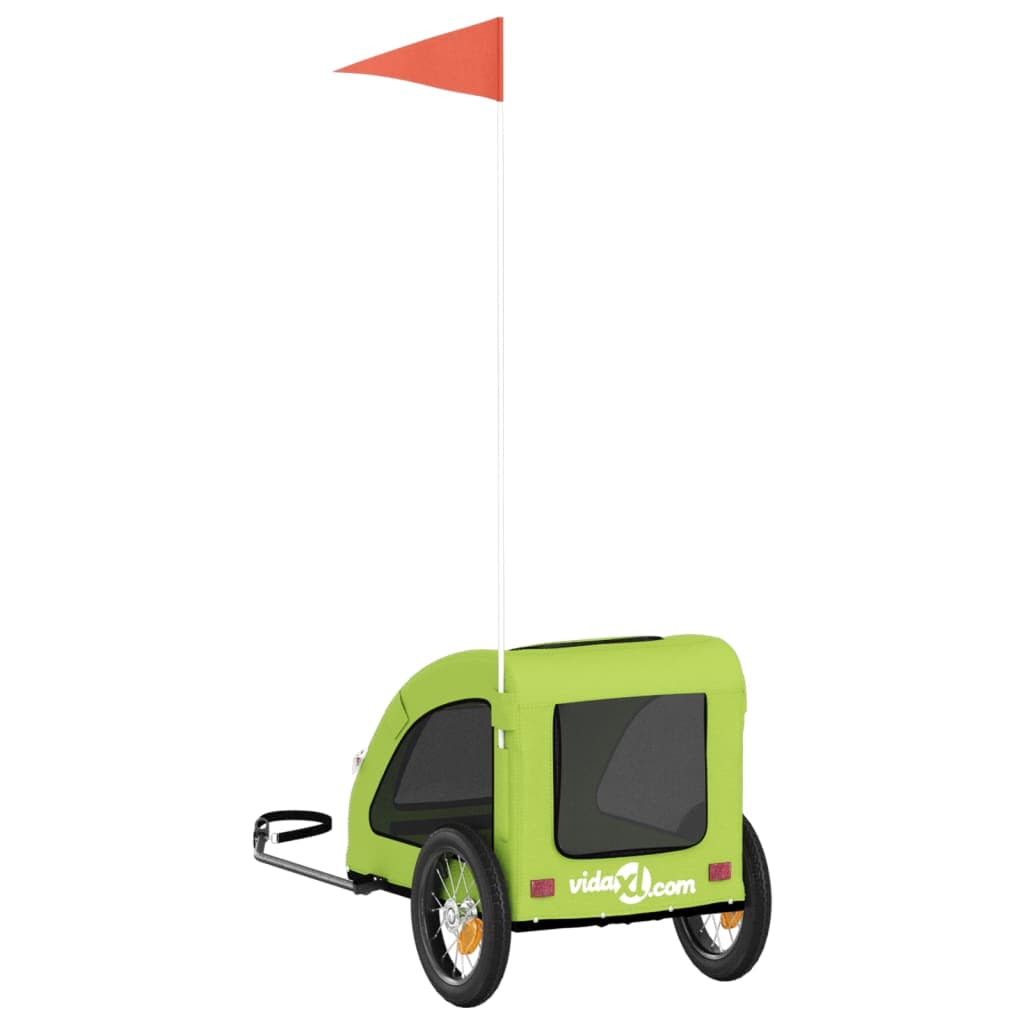 Rimorchio da Bici per Animali Verde Oxford e Ferro — miniatura 7 di 12