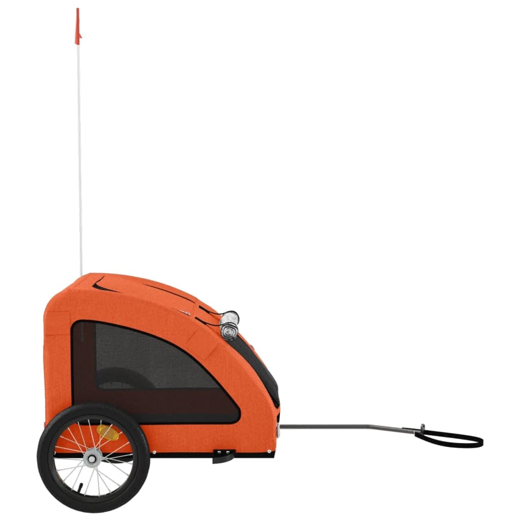Rimorchio da Bici per Animali Arancione e Grigio Oxford e Ferro — miniatura 5 di 12