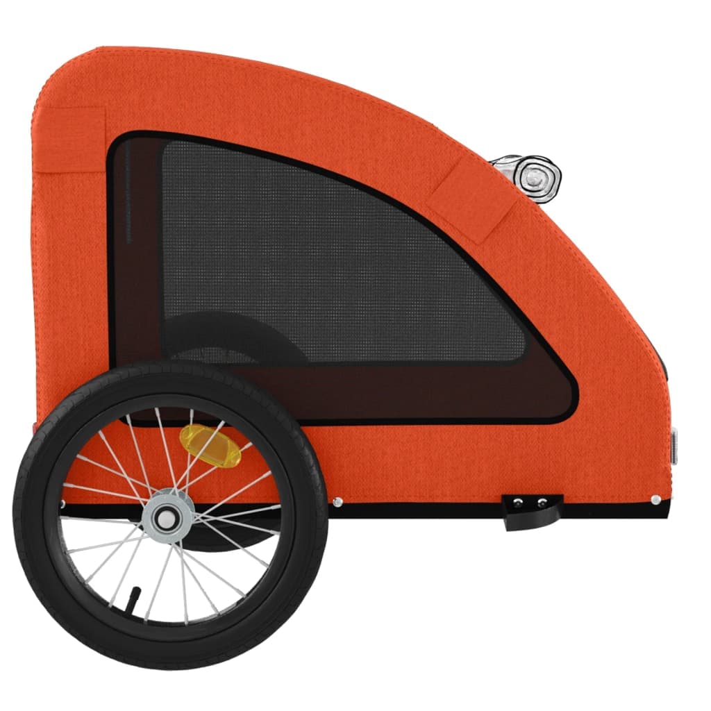 Rimorchio da Bici per Animali Arancione e Grigio Oxford e Ferro — miniatura 6 di 12