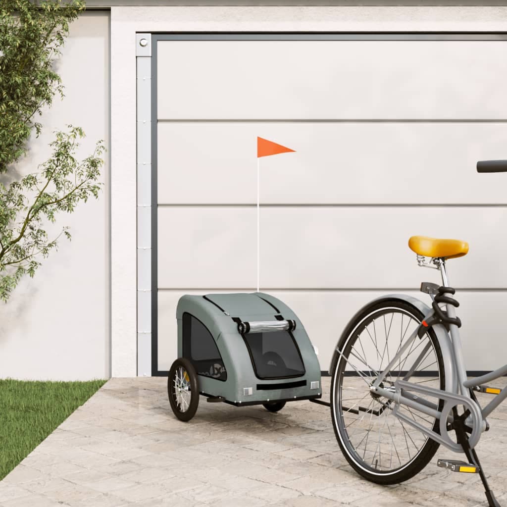 Rimorchio da Bici per Animali Grigio Oxford e Ferro — miniatura 1 di 12