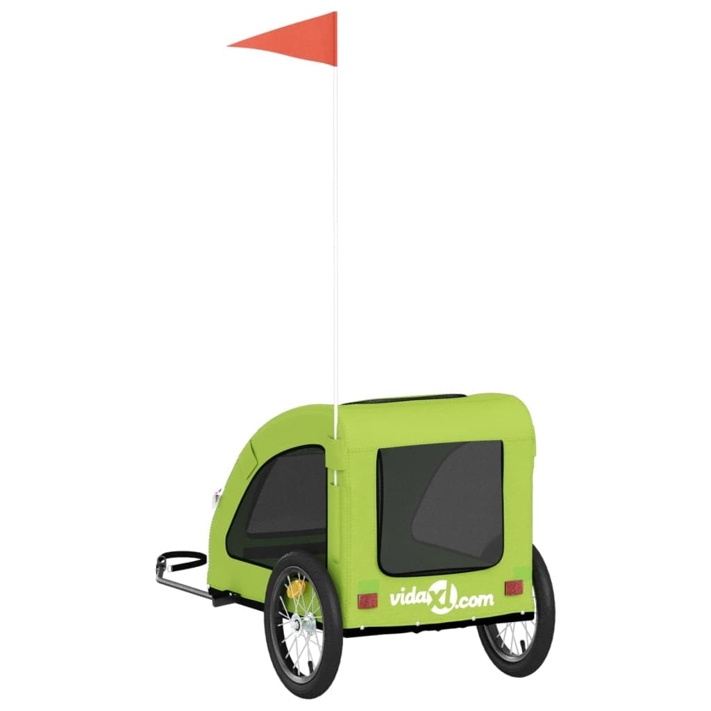 Rimorchio da Bici per Animali Verde Oxford e Ferro — miniatura 7 di 12