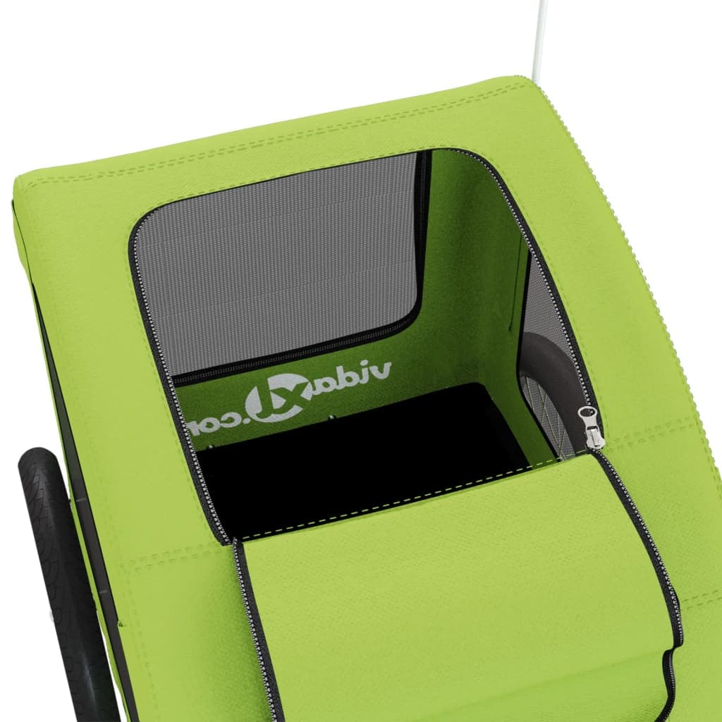 Rimorchio da Bici per Animali Verde Oxford e Ferro — miniatura 9 di 12