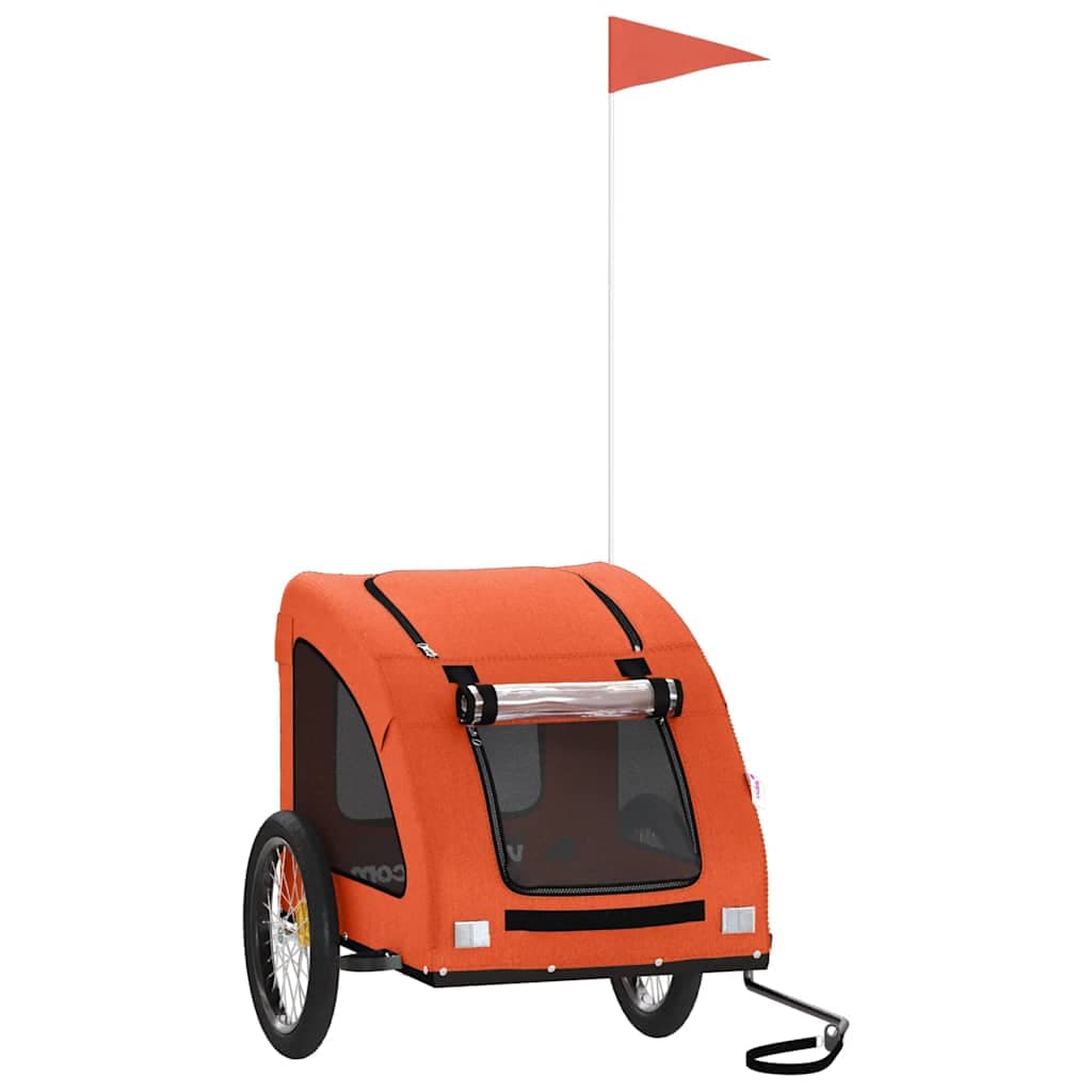 Rimorchio da Bici per Animali Arancione e Grigio Oxford e Ferro — miniatura 2 di 12