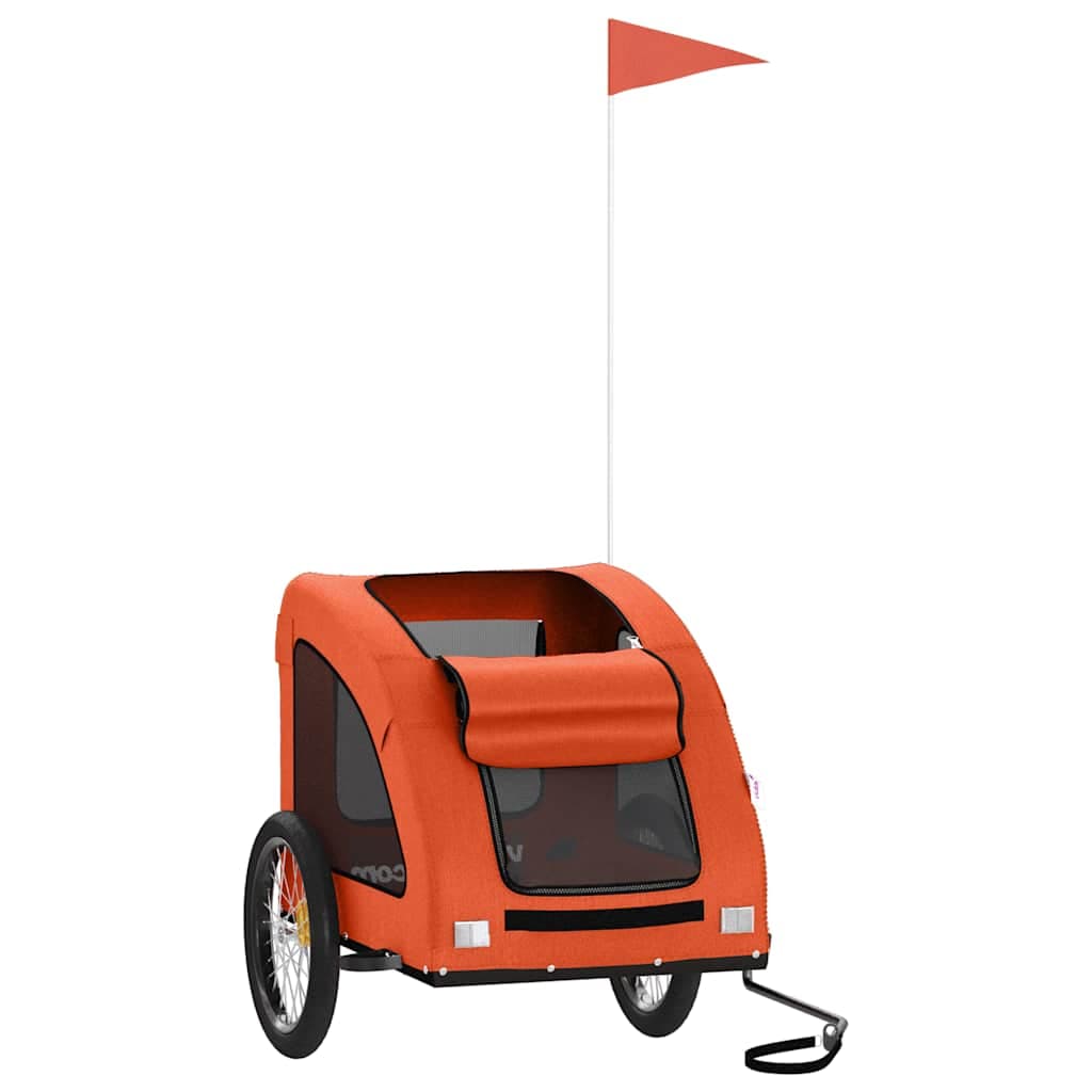 Rimorchio da Bici per Animali Arancione e Grigio Oxford e Ferro — miniatura 3 di 12