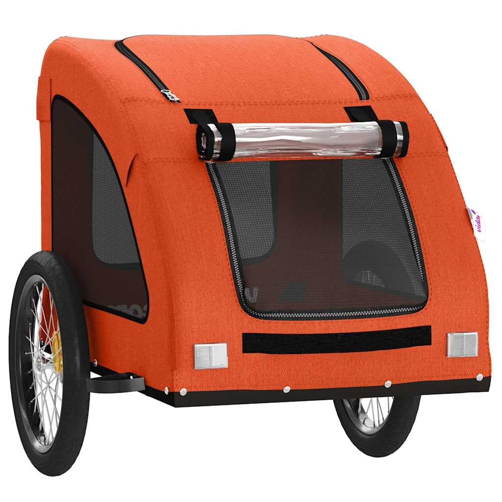 Rimorchio da Bici per Animali Arancione e Grigio Oxford e Ferro — miniatura 4 di 12