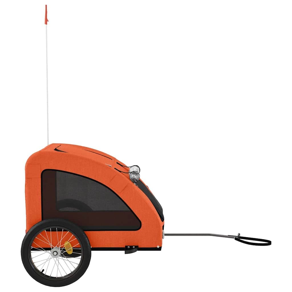 Rimorchio da Bici per Animali Arancione e Grigio Oxford e Ferro — miniatura 5 di 12