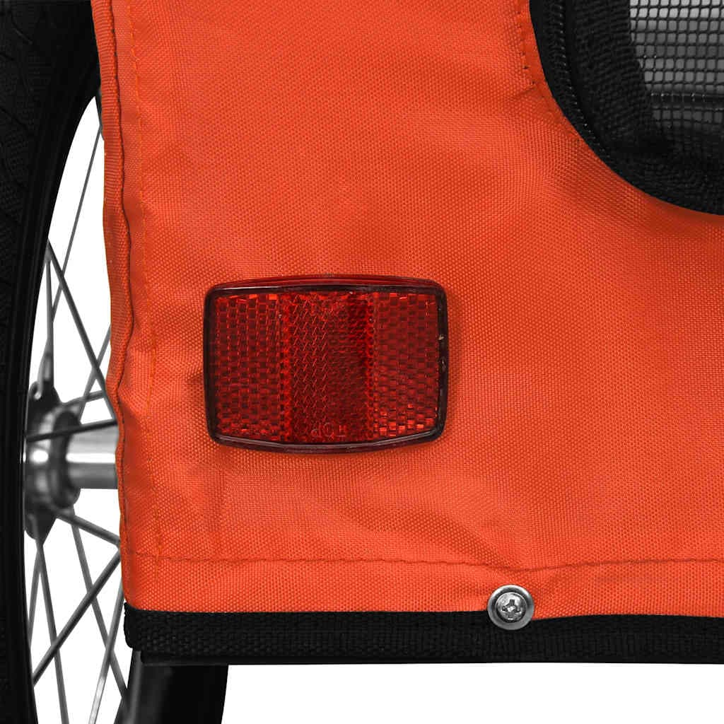 Rimorchio da Bici per Animali Arancione e Grigio Oxford e Ferro — miniatura 10 di 12