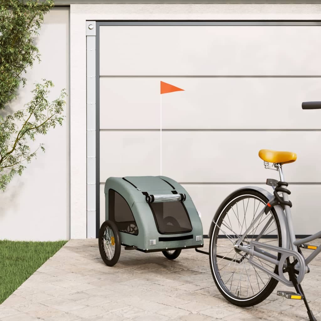 Rimorchio da Bici per Animali Grigio Oxford e Ferro — miniatura 1 di 12