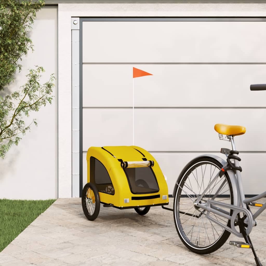 Rimorchio da Bici per Animali Giallo Oxford e Ferro — miniatura 1 di 12