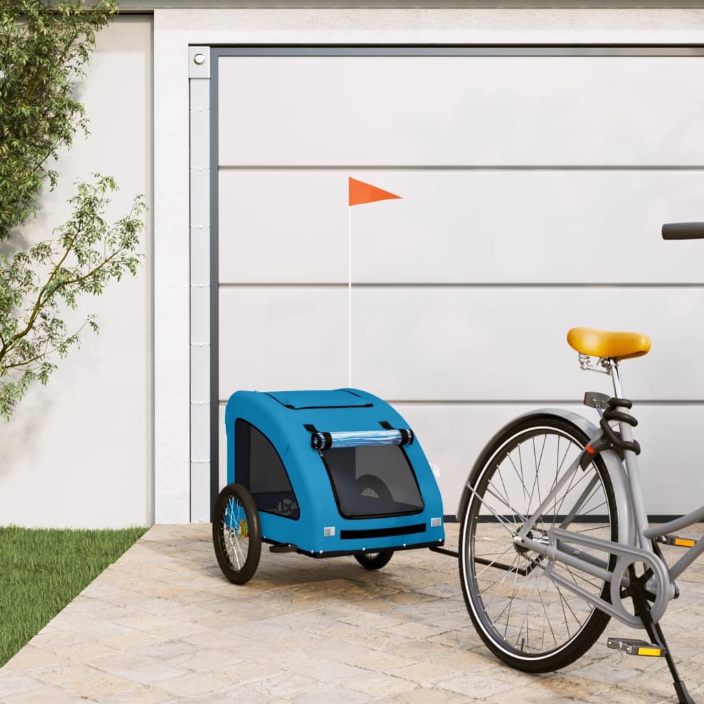 Rimorchio da Bici per Animali Blu Oxford e Ferro — miniatura 1 di 12