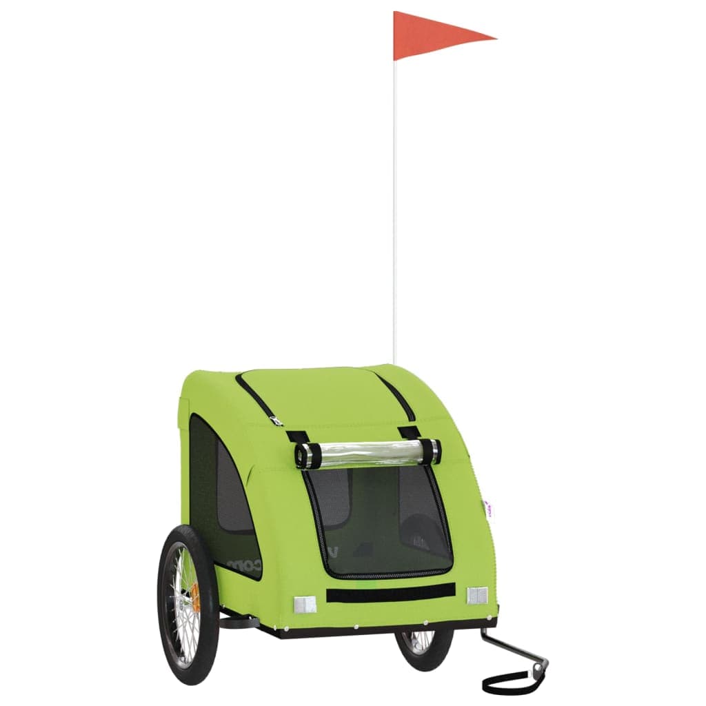Rimorchio da Bici per Animali Verde Oxford e Ferro — miniatura 2 di 12