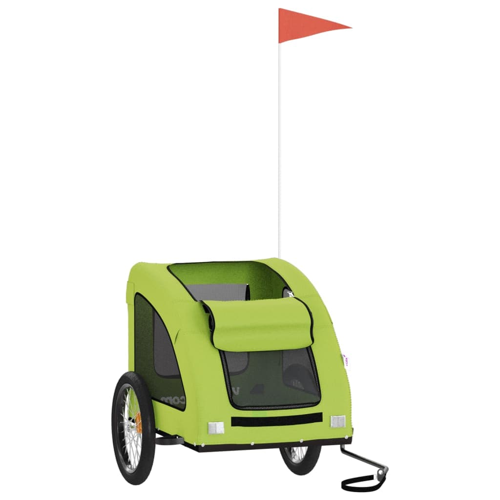 Rimorchio da Bici per Animali Verde Oxford e Ferro — miniatura 3 di 12