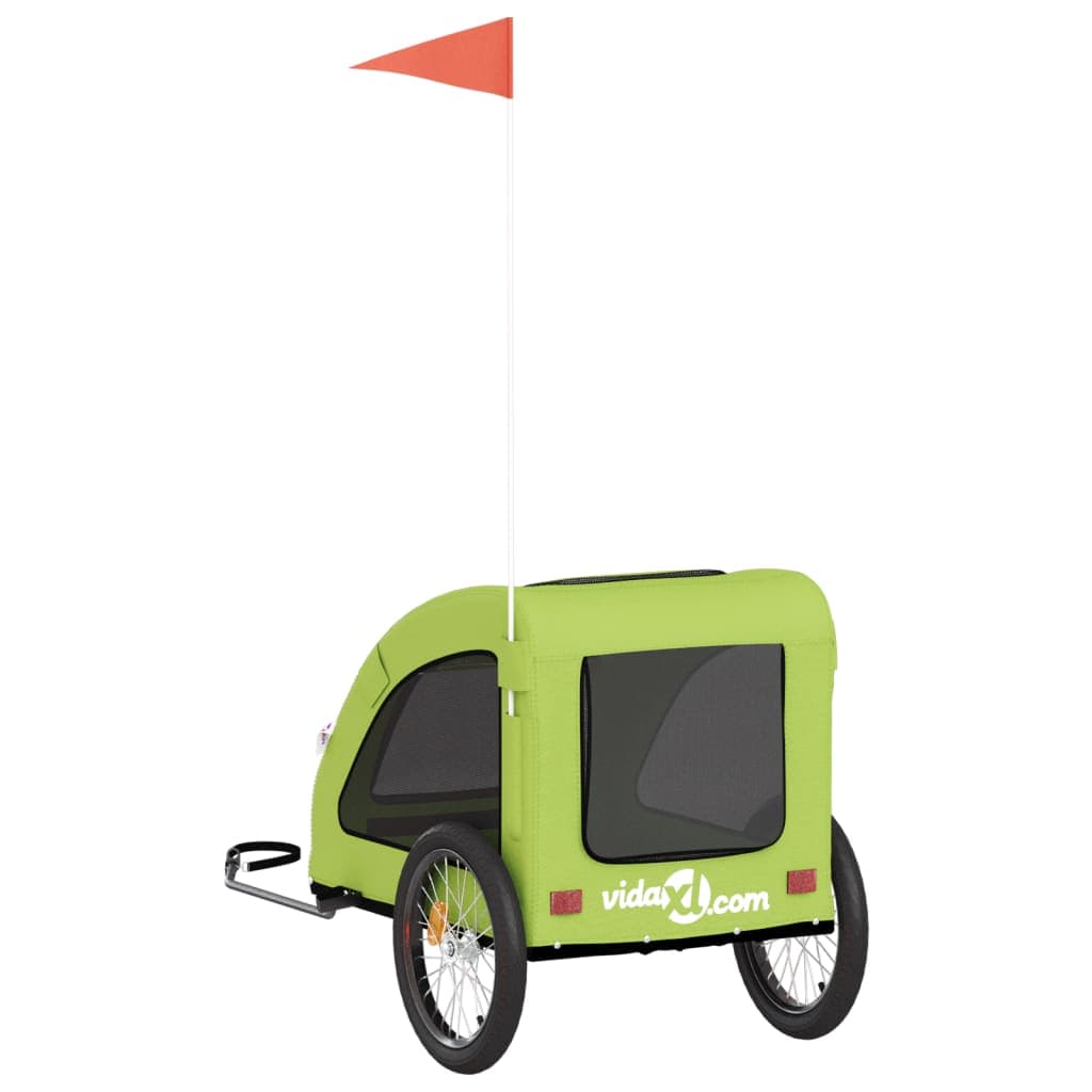 Rimorchio da Bici per Animali Verde Oxford e Ferro — miniatura 7 di 12