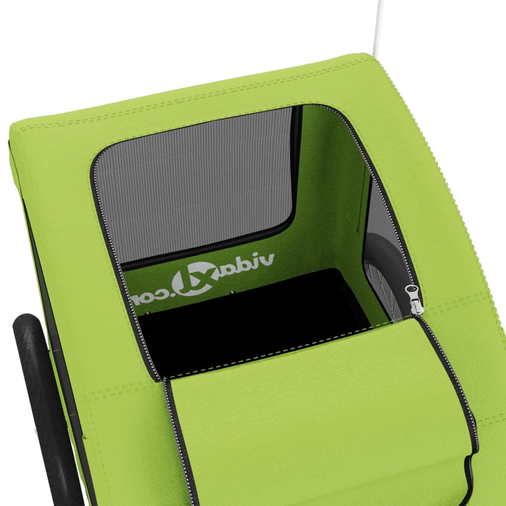 Rimorchio da Bici per Animali Verde Oxford e Ferro — miniatura 9 di 12