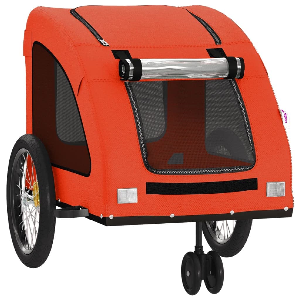 Rimorchio da Bici per Animali Arancione e Grigio Oxford e Ferro — miniatura 4 di 12