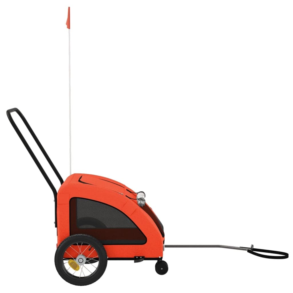 Rimorchio da Bici per Animali Arancione e Grigio Oxford e Ferro — miniatura 5 di 12