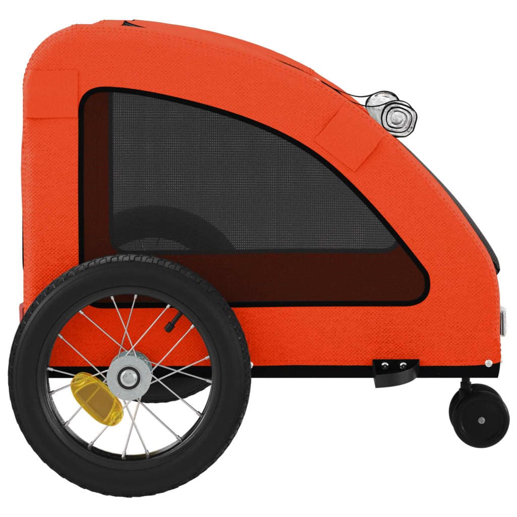 Rimorchio da Bici per Animali Arancione e Grigio Oxford e Ferro — miniatura 6 di 12