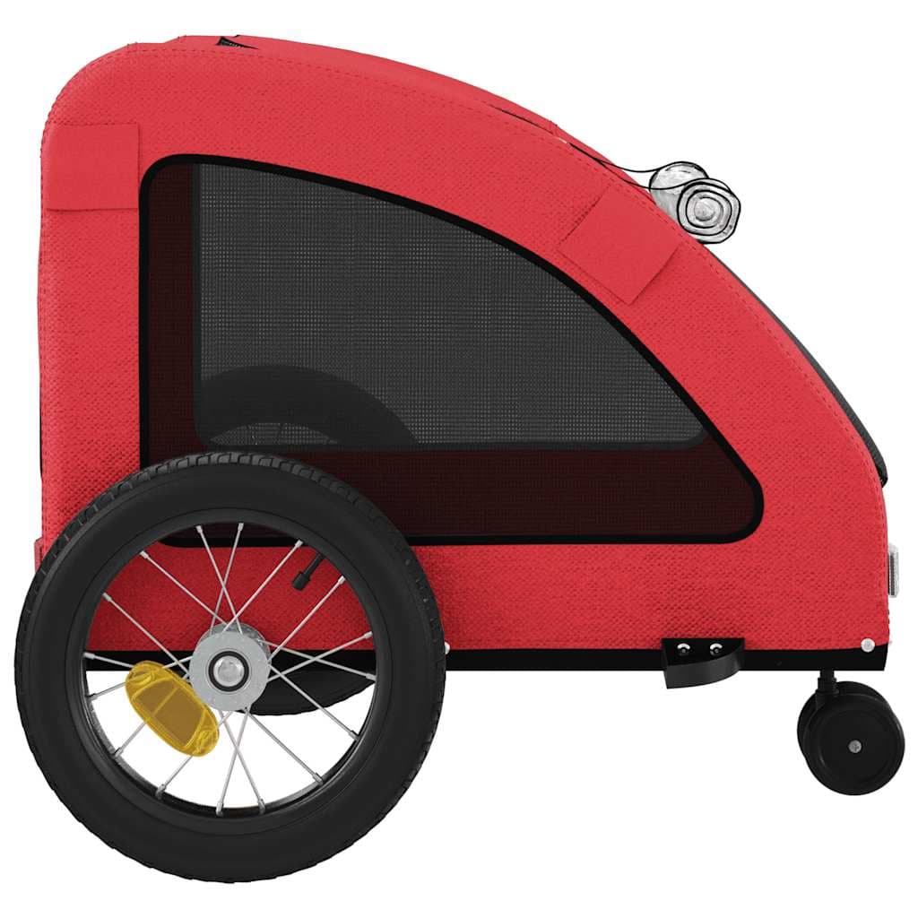 Rimorchio da Bici per Animali Rosso Oxford e Ferro — miniatura 6 di 12