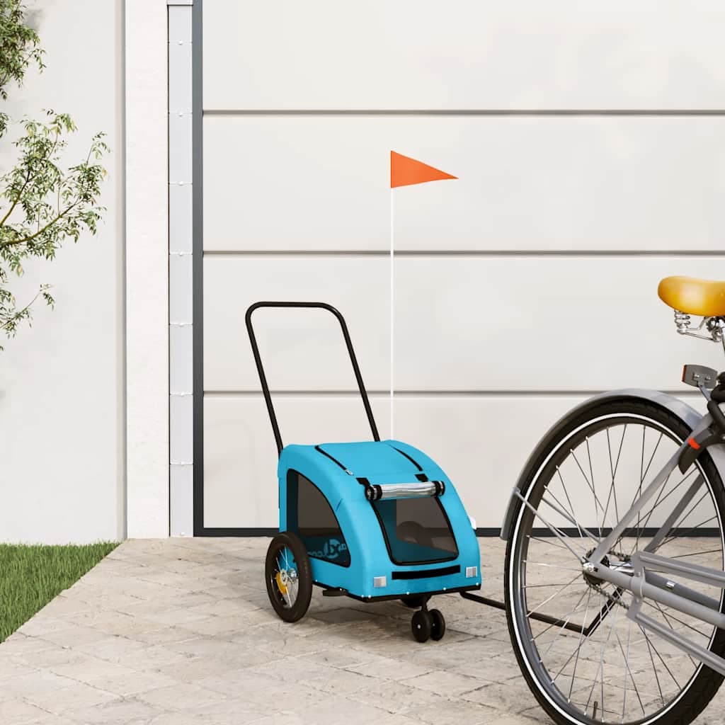 Rimorchio da Bici per Animali Blu Oxford e Ferro — miniatura 1 di 12