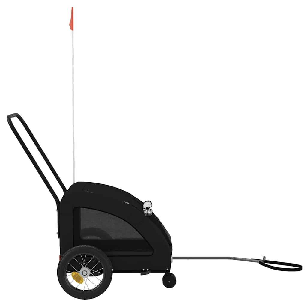 Rimorchio da Bici per Animali Nero Oxford e Ferro — miniatura 5 di 12