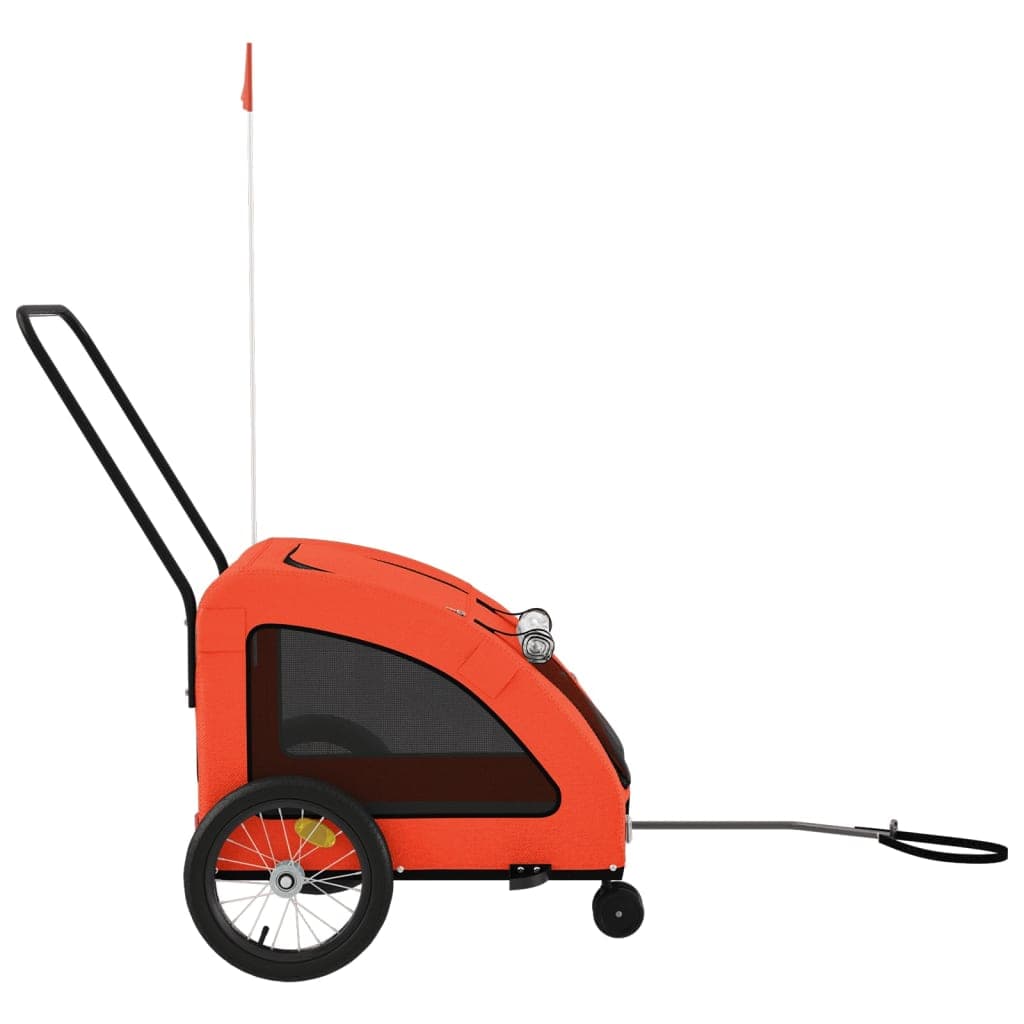 Rimorchio da Bici per Animali Arancione e Grigio Oxford e Ferro — miniatura 5 di 12