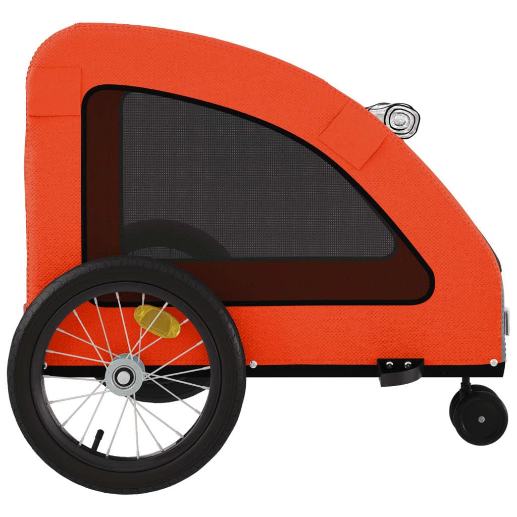 Rimorchio da Bici per Animali Arancione e Grigio Oxford e Ferro — miniatura 6 di 12