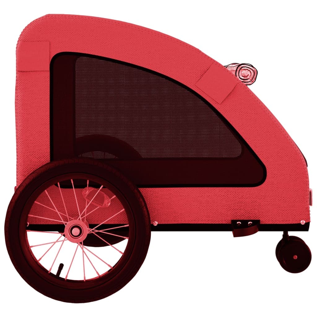 Rimorchio da Bici per Animali Rosso Oxford e Ferro — miniatura 6 di 12