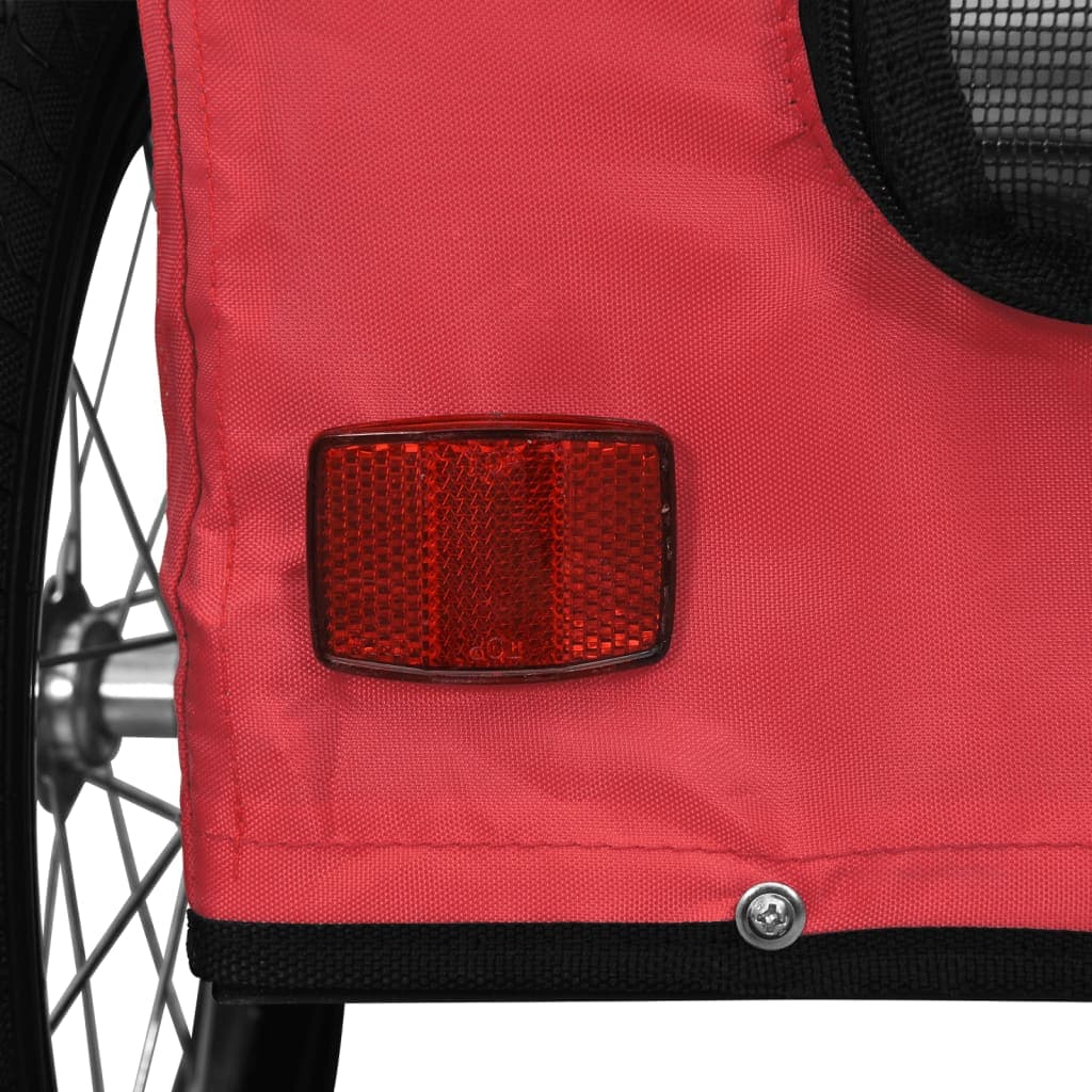 Rimorchio da Bici per Animali Rosso Oxford e Ferro — miniatura 10 di 12