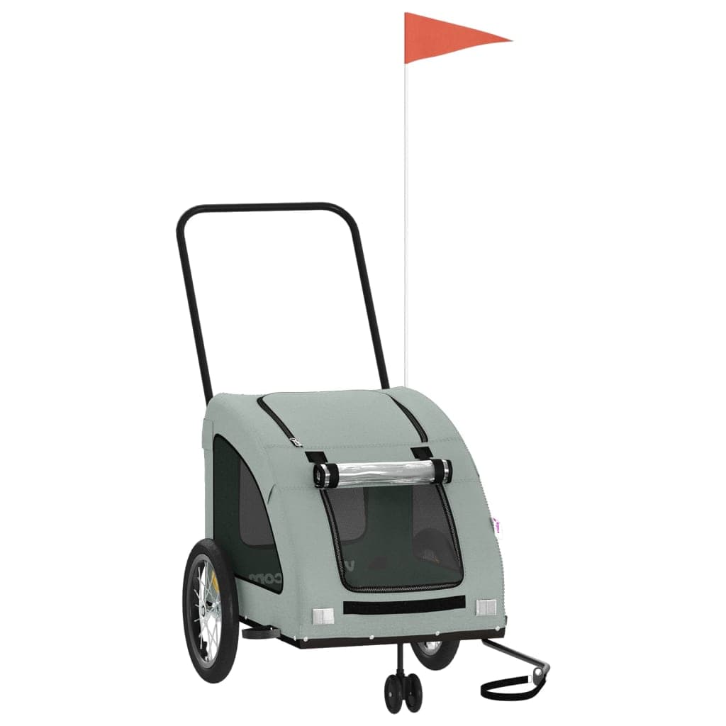 Rimorchio da Bici per Animali Grigio Oxford e Ferro — miniatura 2 di 12