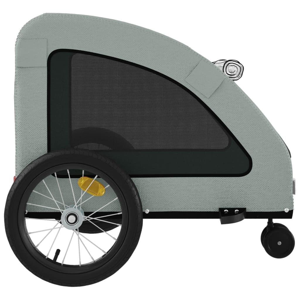 Rimorchio da Bici per Animali Grigio Oxford e Ferro — miniatura 6 di 12