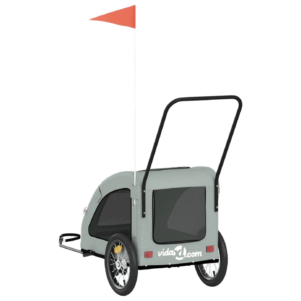 Rimorchio da Bici per Animali Grigio Oxford e Ferro — miniatura 7 di 12