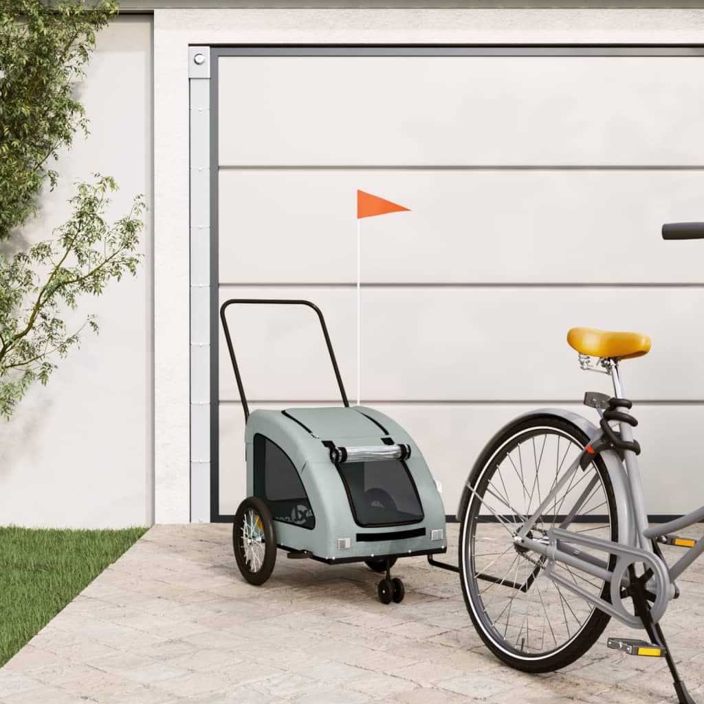 Rimorchio da Bici per Animali Grigio Oxford e Ferro — miniatura 1 di 12