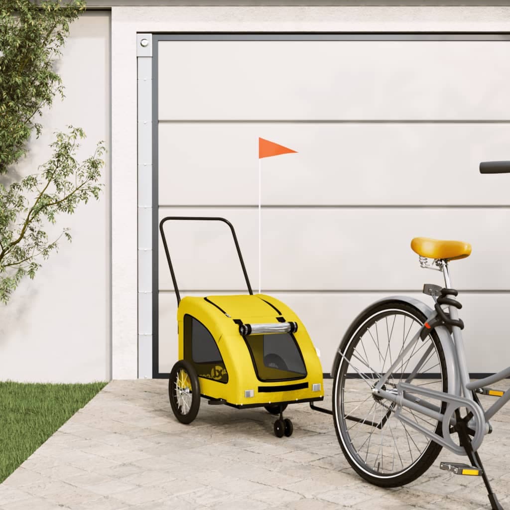 Rimorchio da Bici per Animali Giallo Oxford e Ferro — miniatura 1 di 12