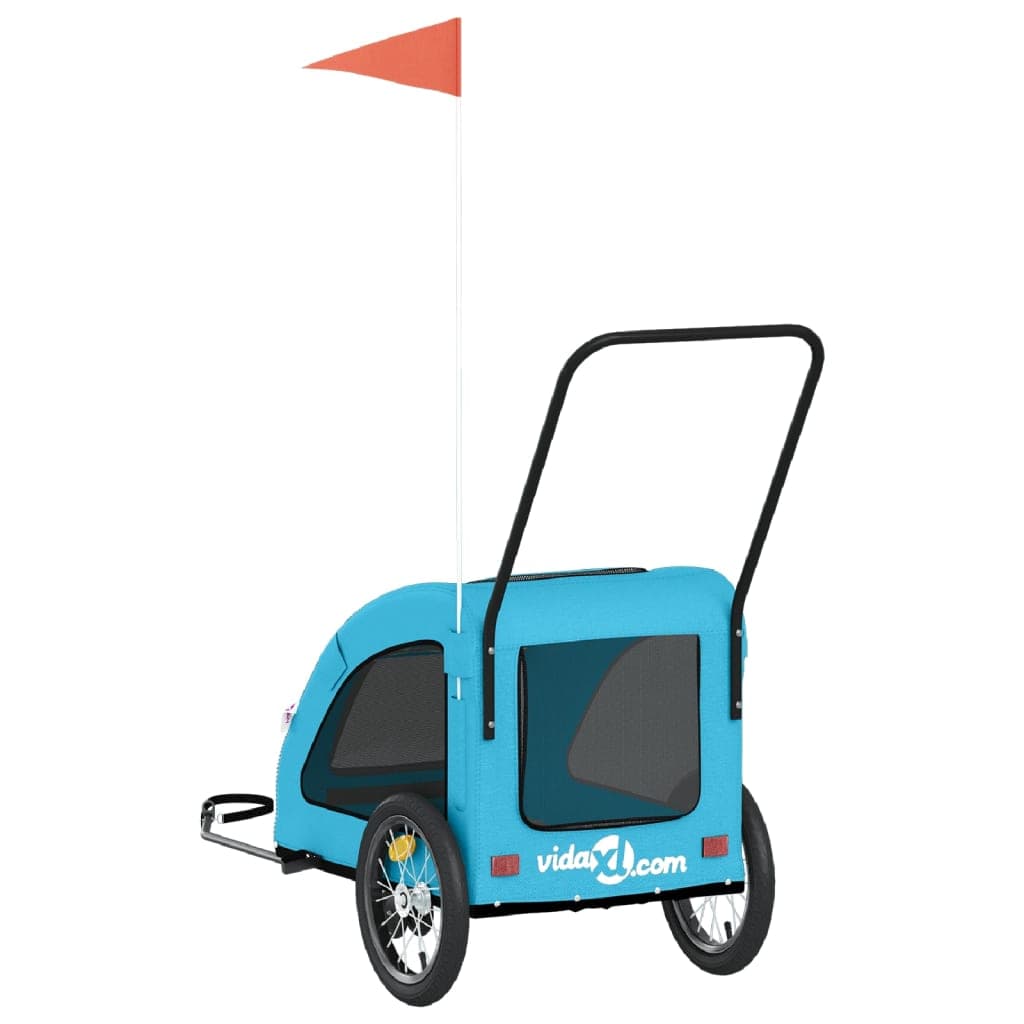 Rimorchio da Bici per Animali Blu Oxford e Ferro — miniatura 7 di 12