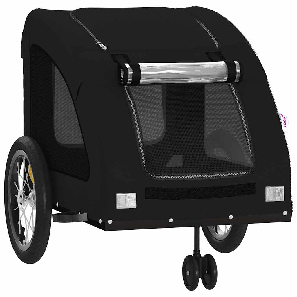 Rimorchio da Bici per Animali Nero Oxford e Ferro — miniatura 4 di 12
