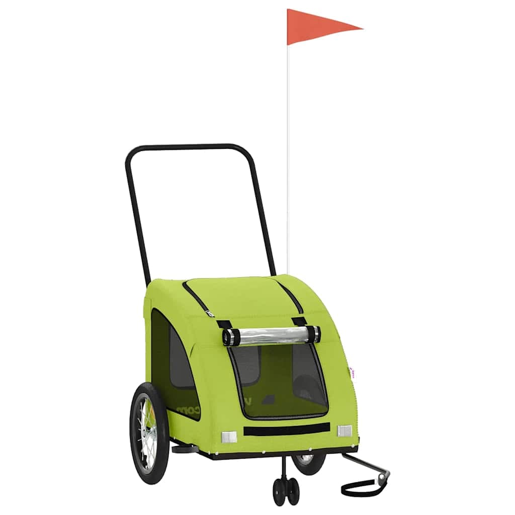 Rimorchio da Bici per Animali Verde Oxford e Ferro — miniatura 2 di 12