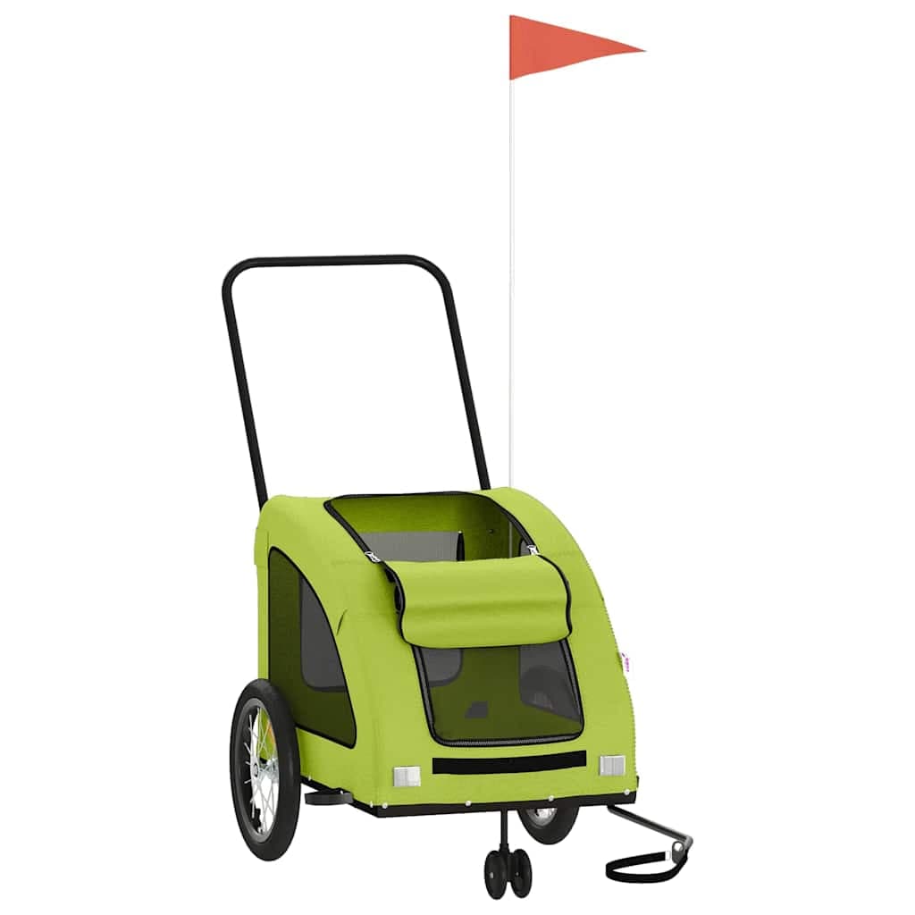 Rimorchio da Bici per Animali Verde Oxford e Ferro — miniatura 3 di 12