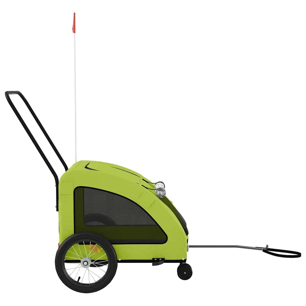 Rimorchio da Bici per Animali Verde Oxford e Ferro — miniatura 5 di 12