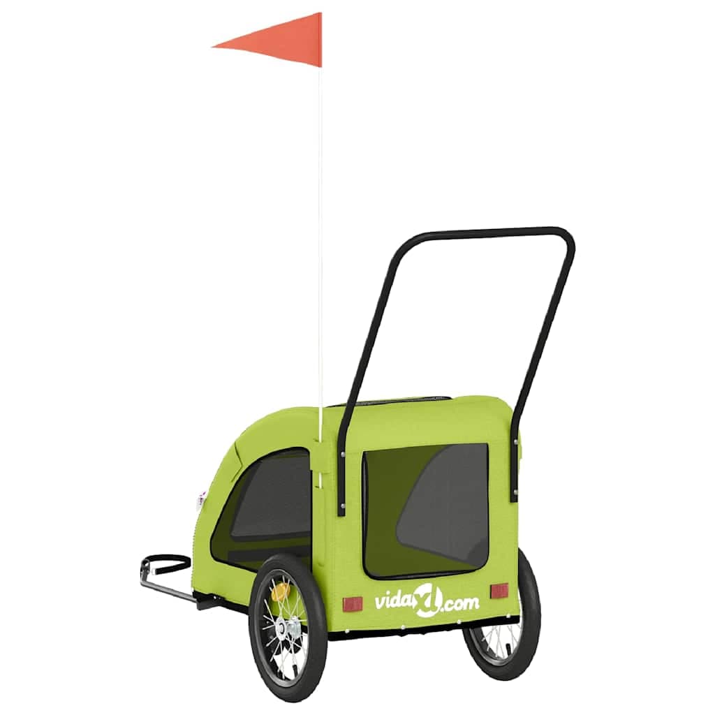 Rimorchio da Bici per Animali Verde Oxford e Ferro — miniatura 7 di 12