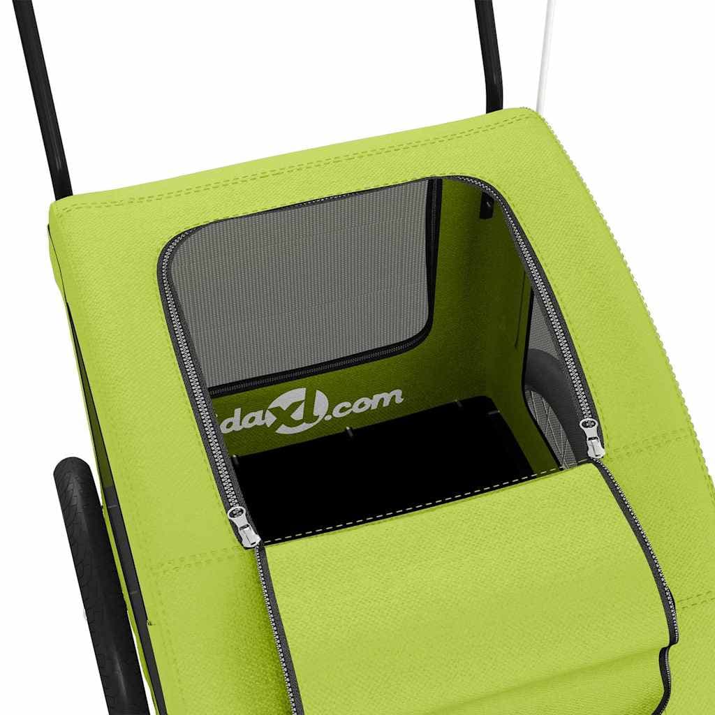 Rimorchio da Bici per Animali Verde Oxford e Ferro — miniatura 9 di 12