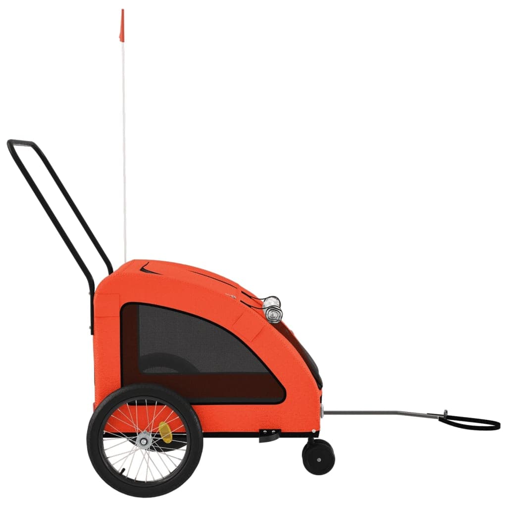 Rimorchio da Bici per Animali Arancione e Grigio Oxford e Ferro — miniatura 5 di 12