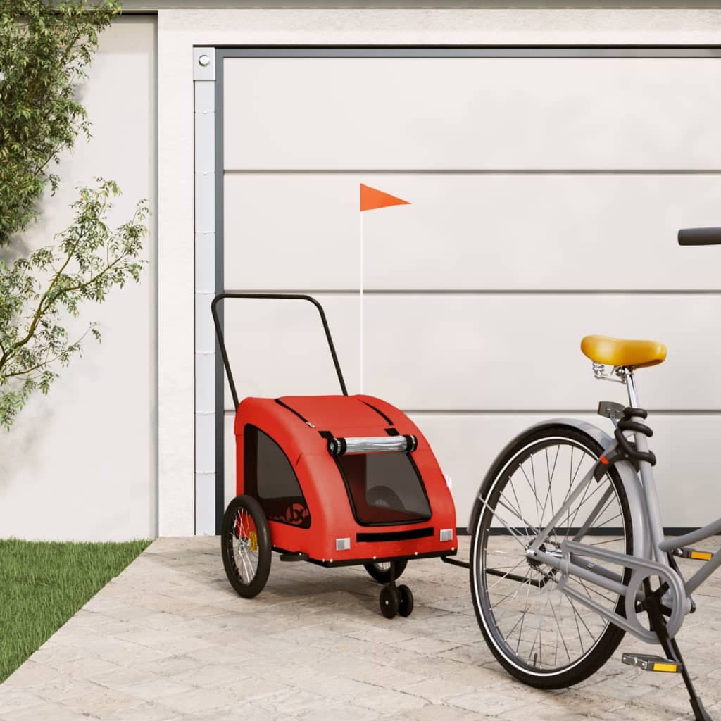 Rimorchio da Bici per Animali Arancione e Grigio Oxford e Ferro — miniatura 1 di 12