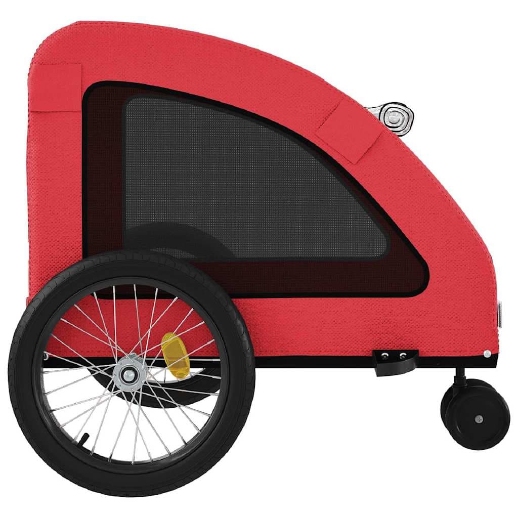 Rimorchio da Bici per Animali Rosso Oxford e Ferro — miniatura 6 di 12