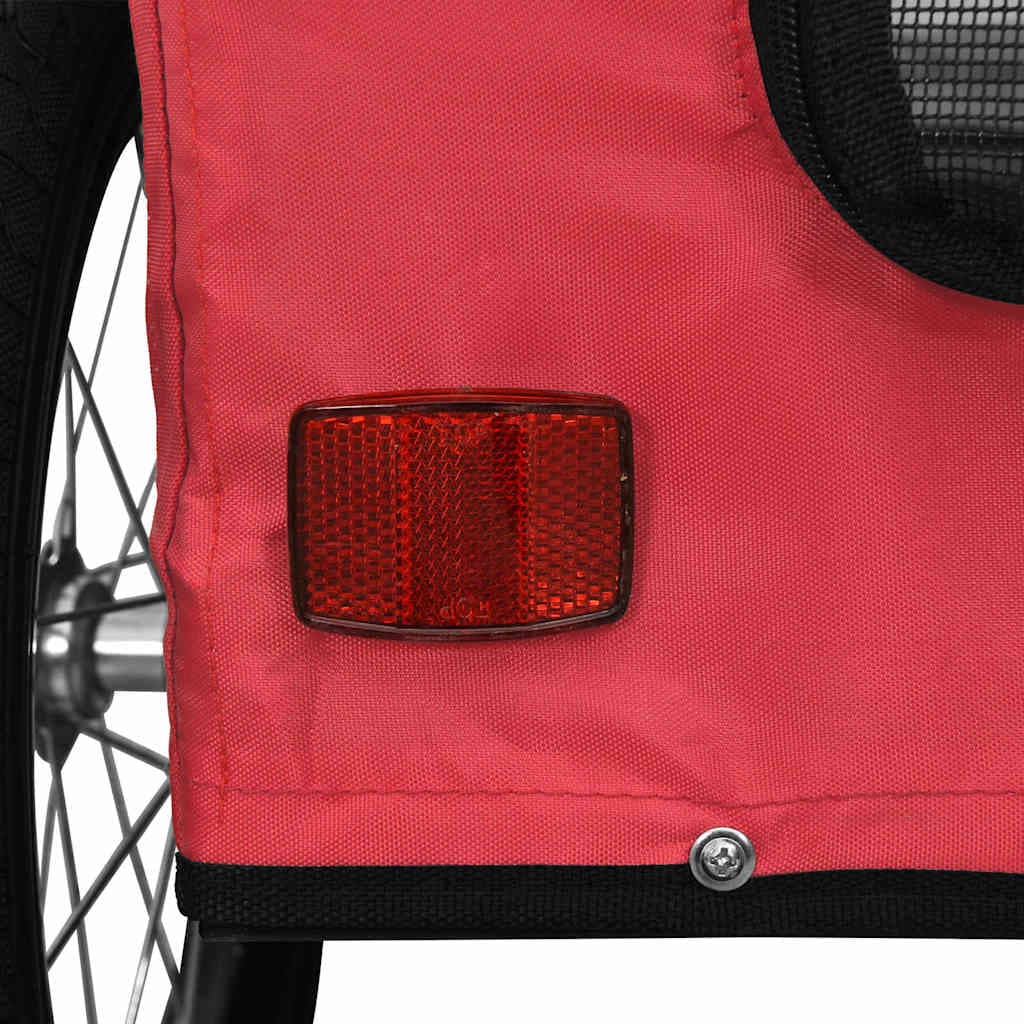 Rimorchio da Bici per Animali Rosso Oxford e Ferro — miniatura 10 di 12
