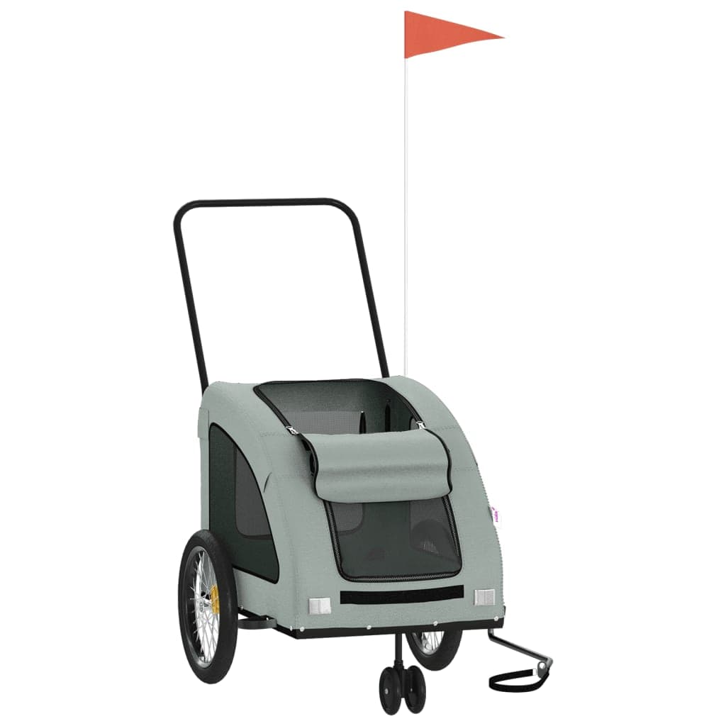 Rimorchio da Bici per Animali Grigio Oxford e Ferro — miniatura 3 di 12