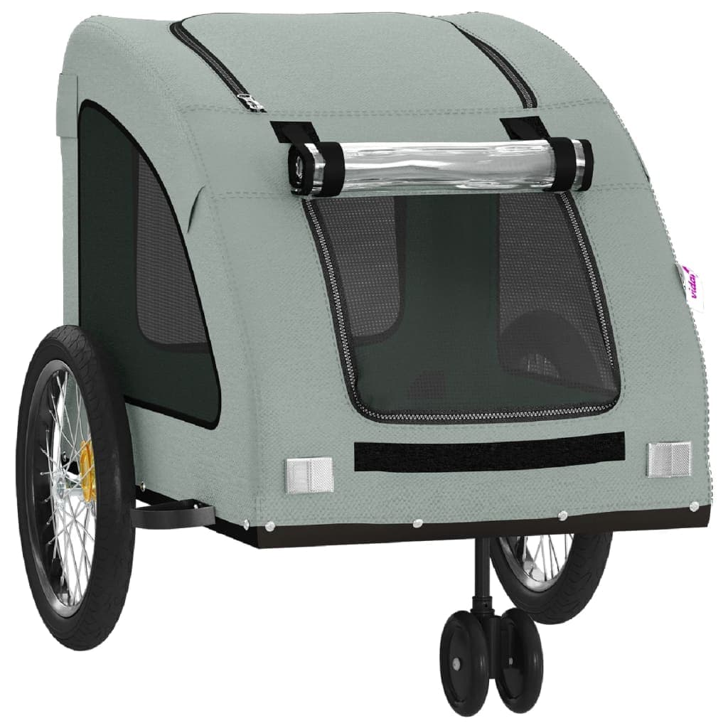 Rimorchio da Bici per Animali Grigio Oxford e Ferro — miniatura 4 di 12