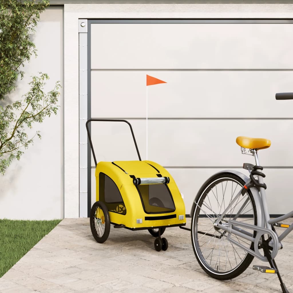 Rimorchio da Bici per Animali Giallo Oxford e Ferro — miniatura 1 di 12