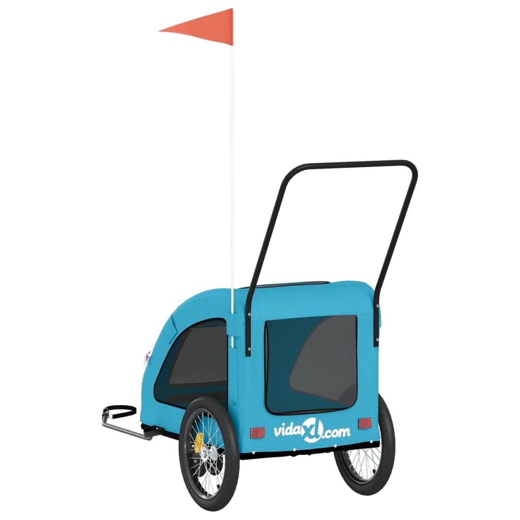 Rimorchio da Bici per Animali Blu Oxford e Ferro — miniatura 7 di 12
